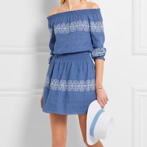 Tory Burch Loretta Dress Blue Off the Shoulder L